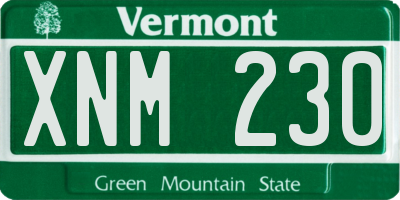 VT license plate XNM230
