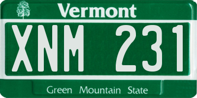 VT license plate XNM231