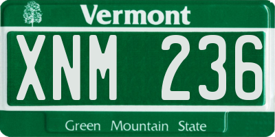 VT license plate XNM236
