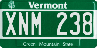 VT license plate XNM238