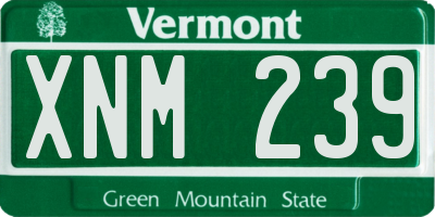 VT license plate XNM239