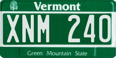 VT license plate XNM240