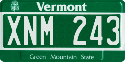 VT license plate XNM243