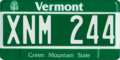 VT license plate XNM244