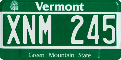VT license plate XNM245