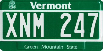 VT license plate XNM247