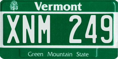 VT license plate XNM249
