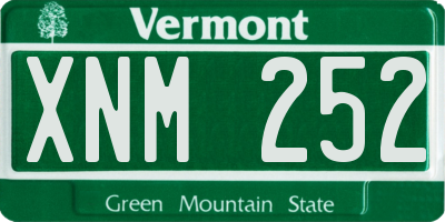 VT license plate XNM252