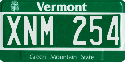 VT license plate XNM254