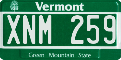 VT license plate XNM259
