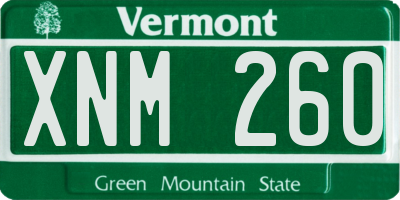 VT license plate XNM260