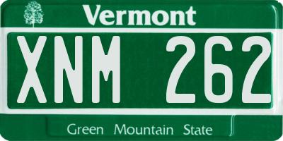 VT license plate XNM262