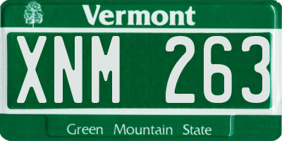 VT license plate XNM263