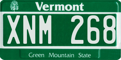 VT license plate XNM268