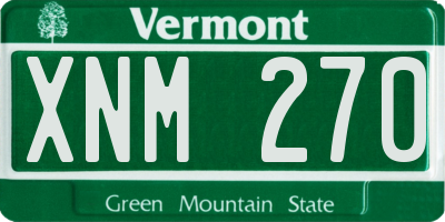 VT license plate XNM270