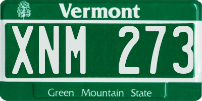 VT license plate XNM273