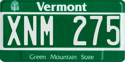 VT license plate XNM275