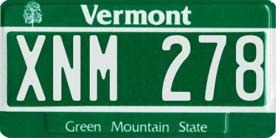 VT license plate XNM278