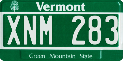 VT license plate XNM283