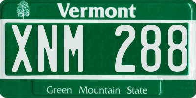 VT license plate XNM288