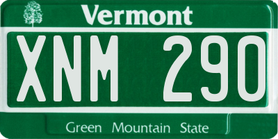 VT license plate XNM290