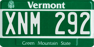 VT license plate XNM292