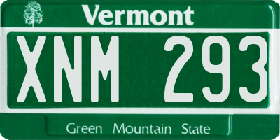 VT license plate XNM293