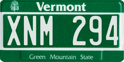 VT license plate XNM294
