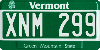VT license plate XNM299