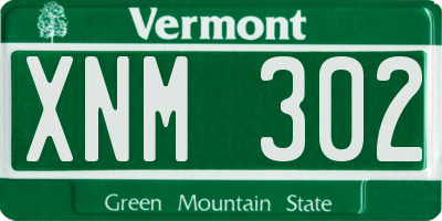 VT license plate XNM302