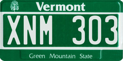 VT license plate XNM303