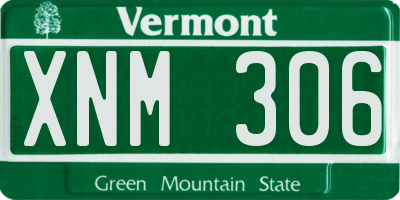 VT license plate XNM306