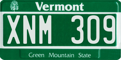 VT license plate XNM309
