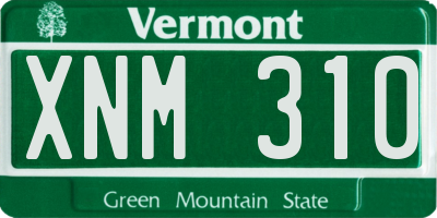 VT license plate XNM310