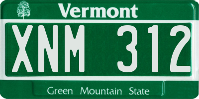 VT license plate XNM312