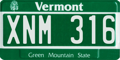VT license plate XNM316