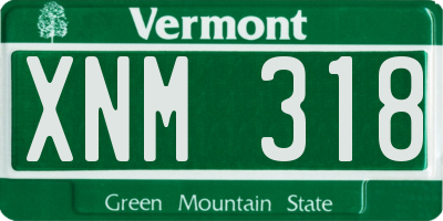 VT license plate XNM318