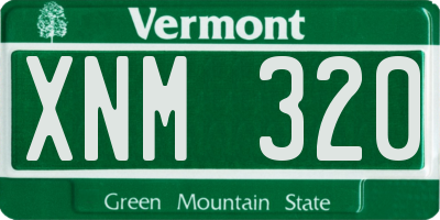 VT license plate XNM320