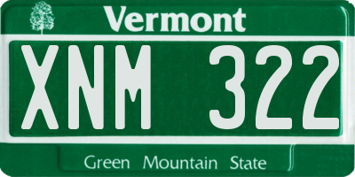 VT license plate XNM322