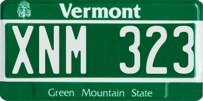VT license plate XNM323