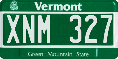 VT license plate XNM327