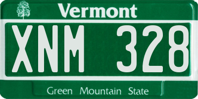 VT license plate XNM328
