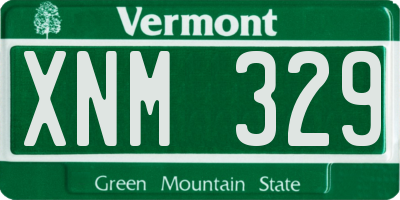 VT license plate XNM329