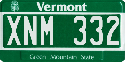 VT license plate XNM332