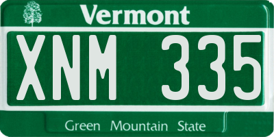 VT license plate XNM335