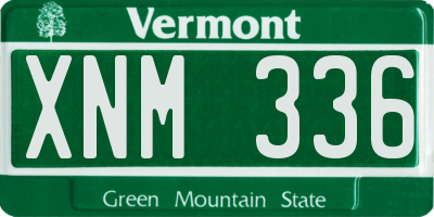 VT license plate XNM336