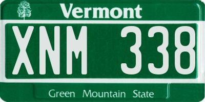 VT license plate XNM338