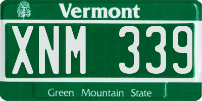 VT license plate XNM339