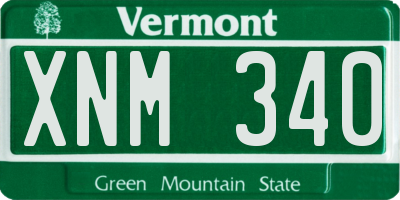 VT license plate XNM340