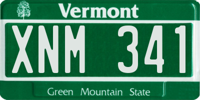 VT license plate XNM341